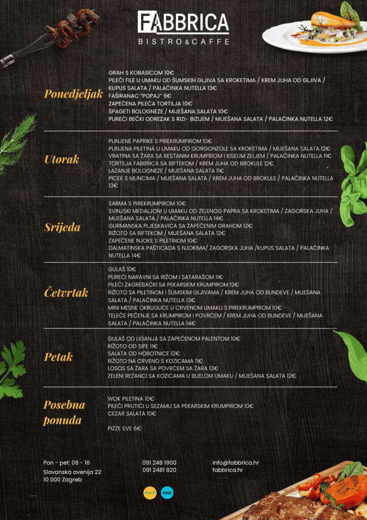Fabbrica Menu dnevna ponuda
